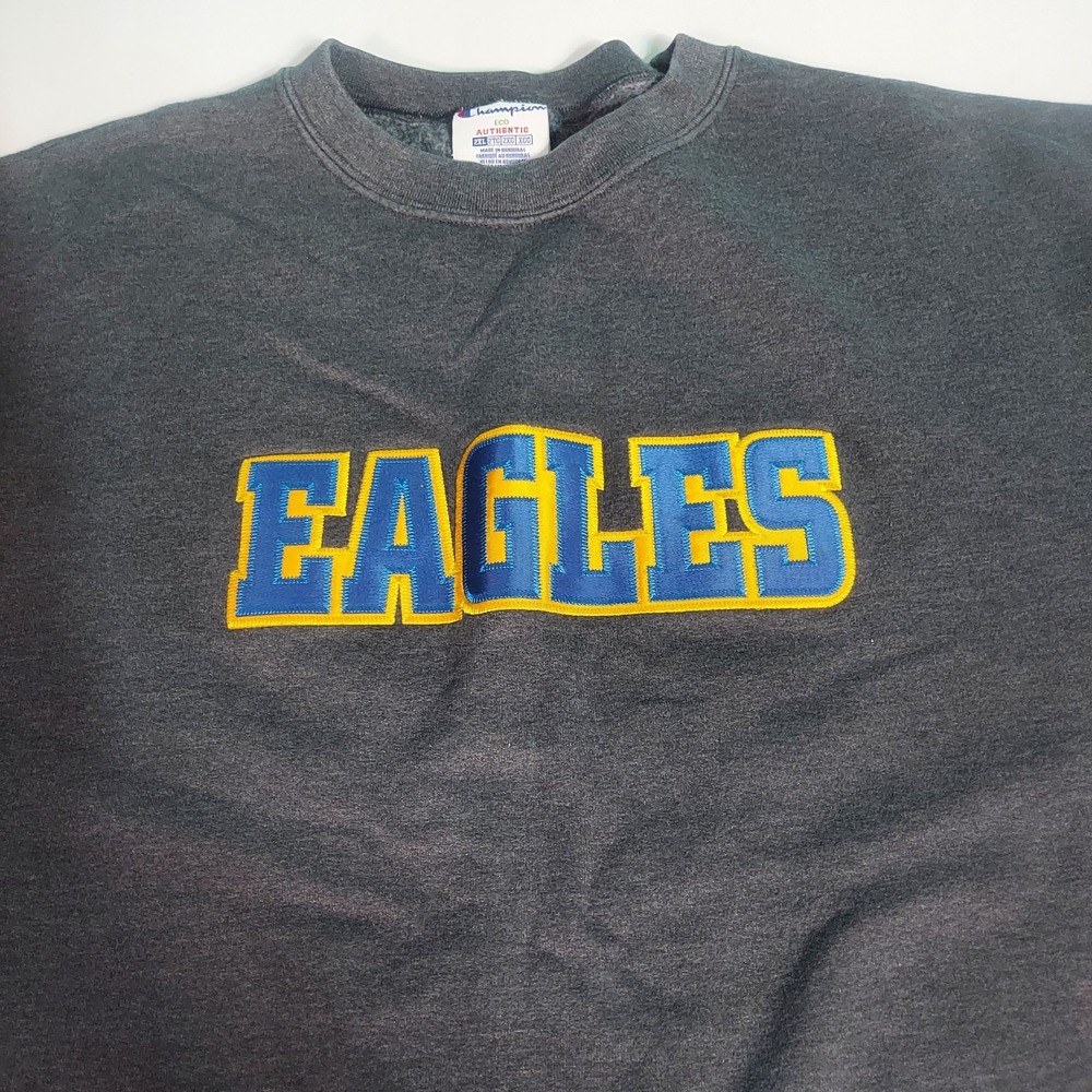 Champion Men's Fleece Eagles Logo Pullover Gray, XXL Sports Preppy Jogging
